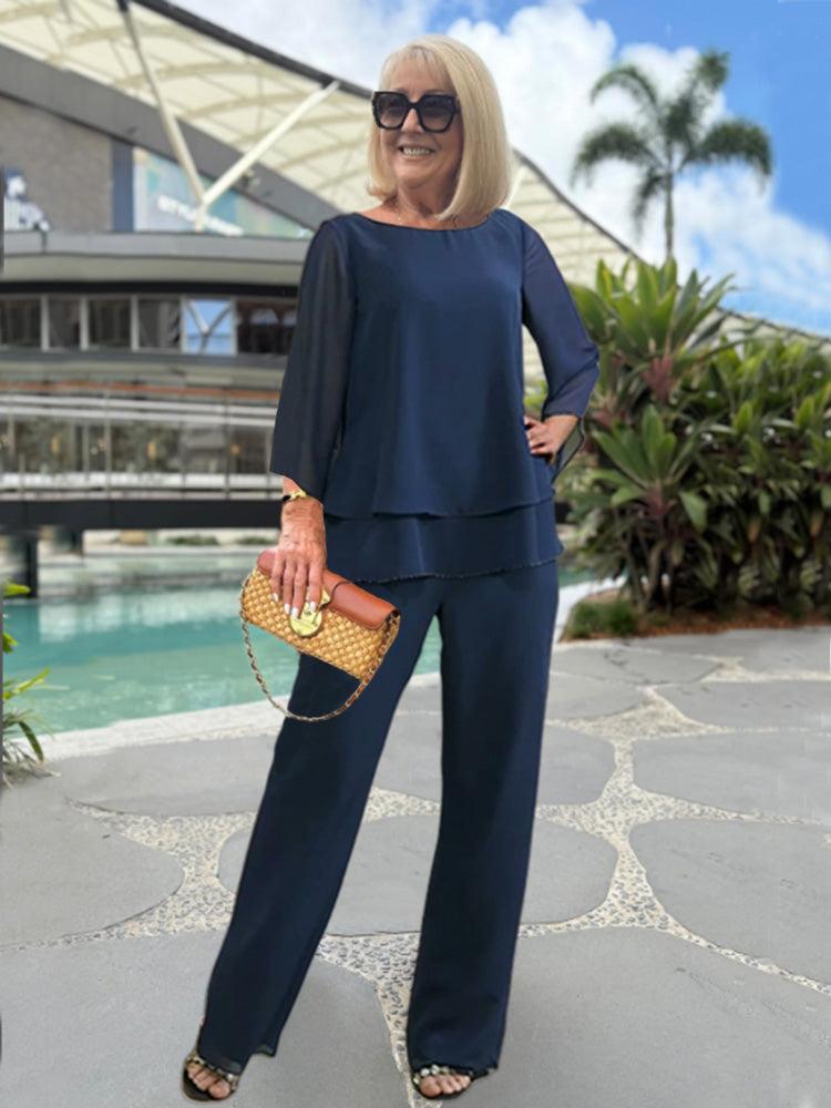 Effortless Two Piece Pants Set for Women