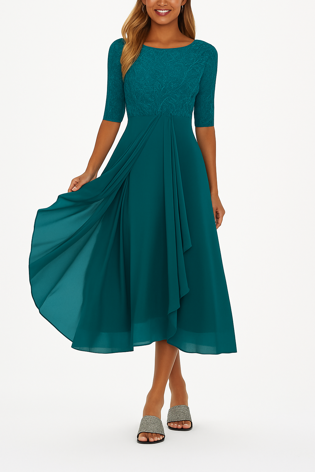 Effortless A Line Midi Dress for Women