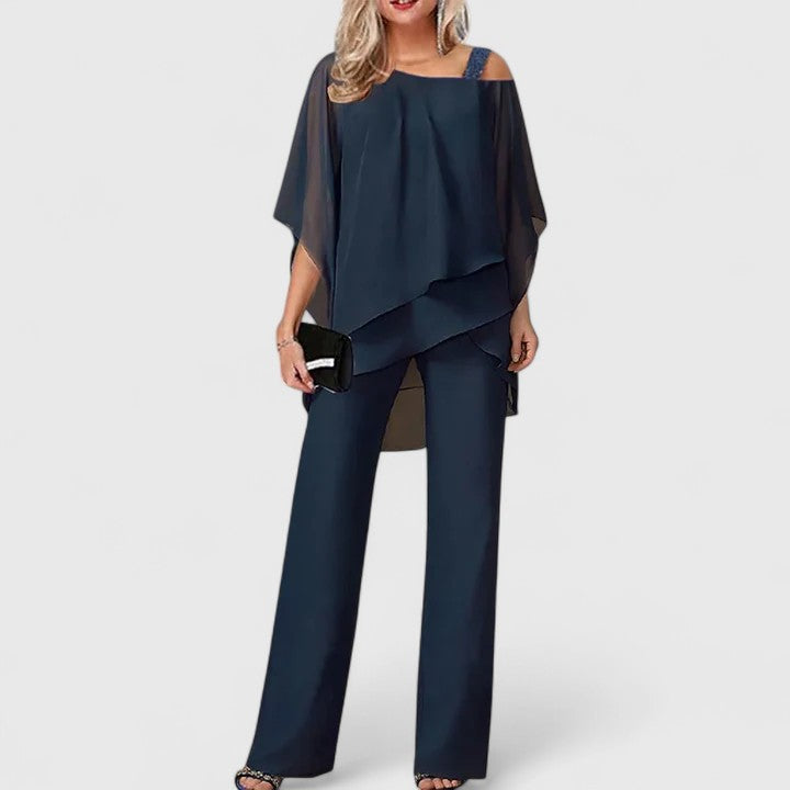 Layered Two Piece Pants Set