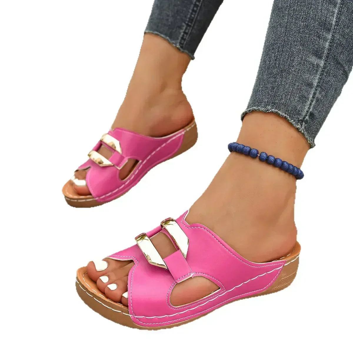 Comfortable Orthopedic Sandals for Women with Cutout Wedge Style
