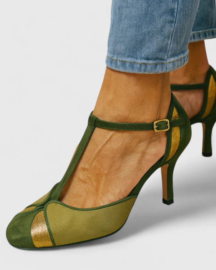 Comfortable Green Slip On Shoes for Women with Round Toe Style