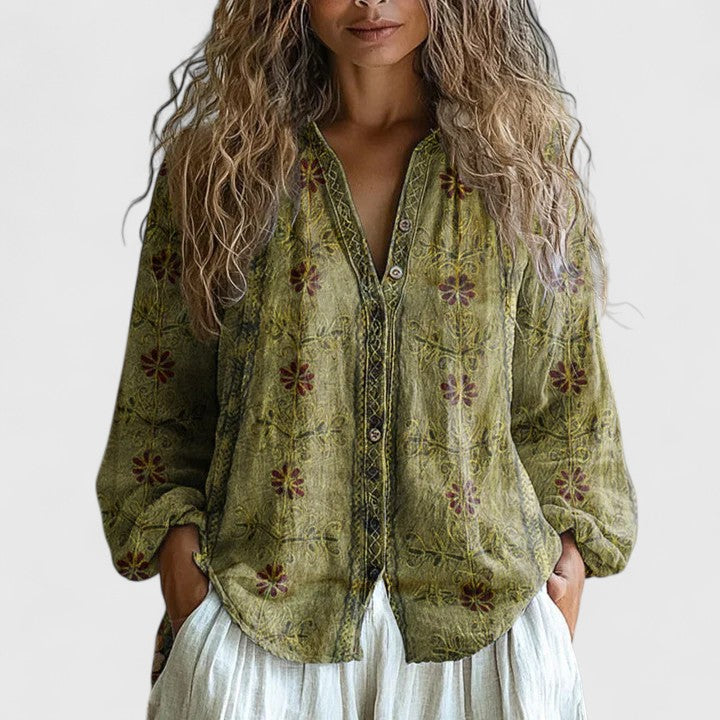 Effortless Floral Blouses for Women with Zip Front Style
