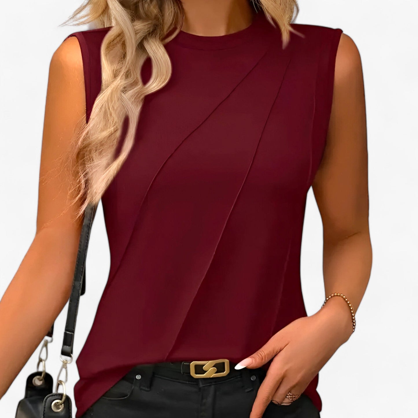 Effortless Sleeveless Blouses for Women with Mock Neck Style