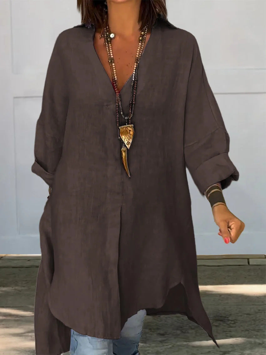 Effortless Tunic Blouses for Women with V Neck Style