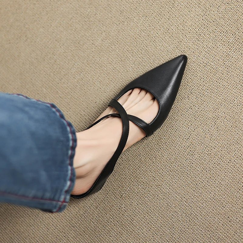 Elegant Red Flats for Women with Cross Strap Style