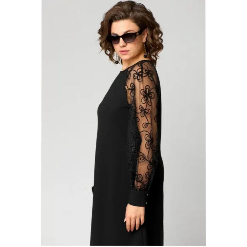 Elegant Black A Line Dress for Women with Wedding Guest Dress Style