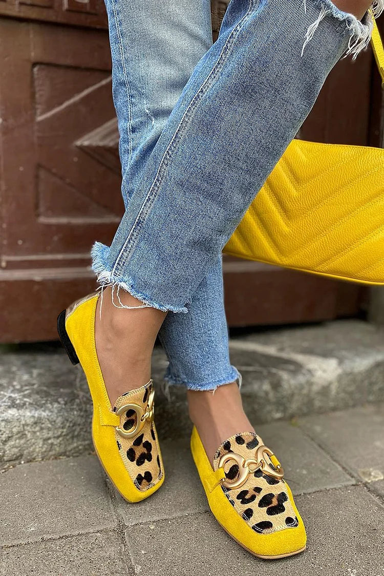 Elegant Yellow Loafers for Women with Penny Toe Style