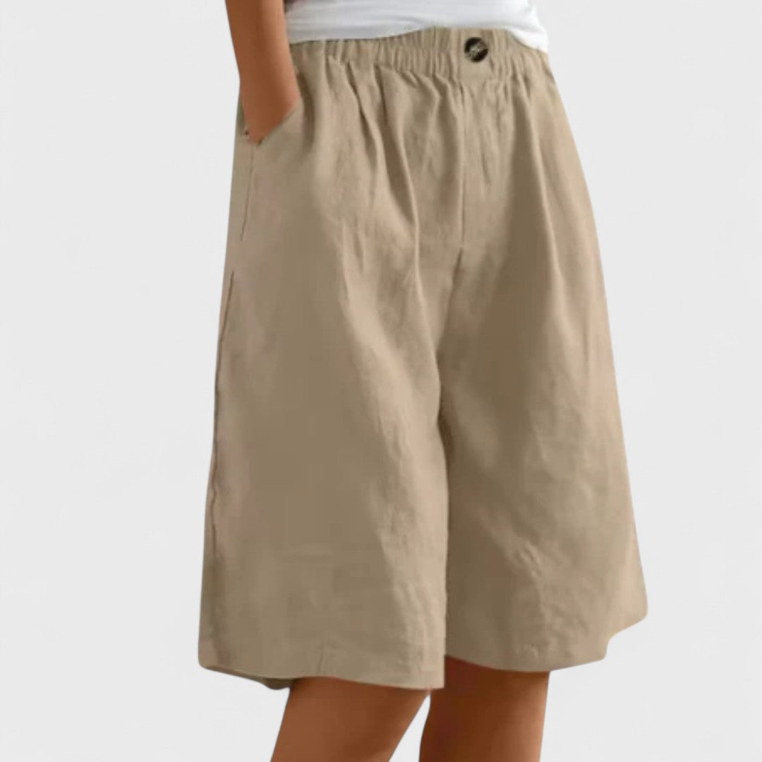 Effortless Linen Shorts for Women with High Waist Style