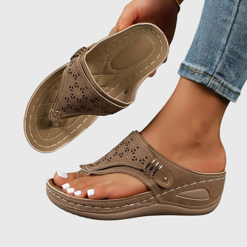 Comfortable Orthopedic Sandals for Women with Cutout Strap Platform Open Toe Style