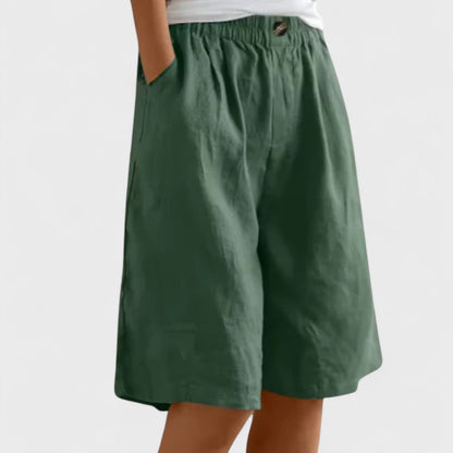 Effortless Linen Shorts for Women with High Waist Style