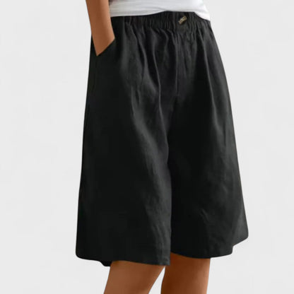 Effortless Linen Shorts for Women with High Waist Style