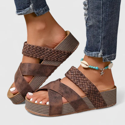 Comfortable Orthopedic Sandals for Women with Crossover Strap Style