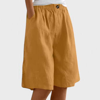 Effortless Linen Shorts for Women with High Waist Style