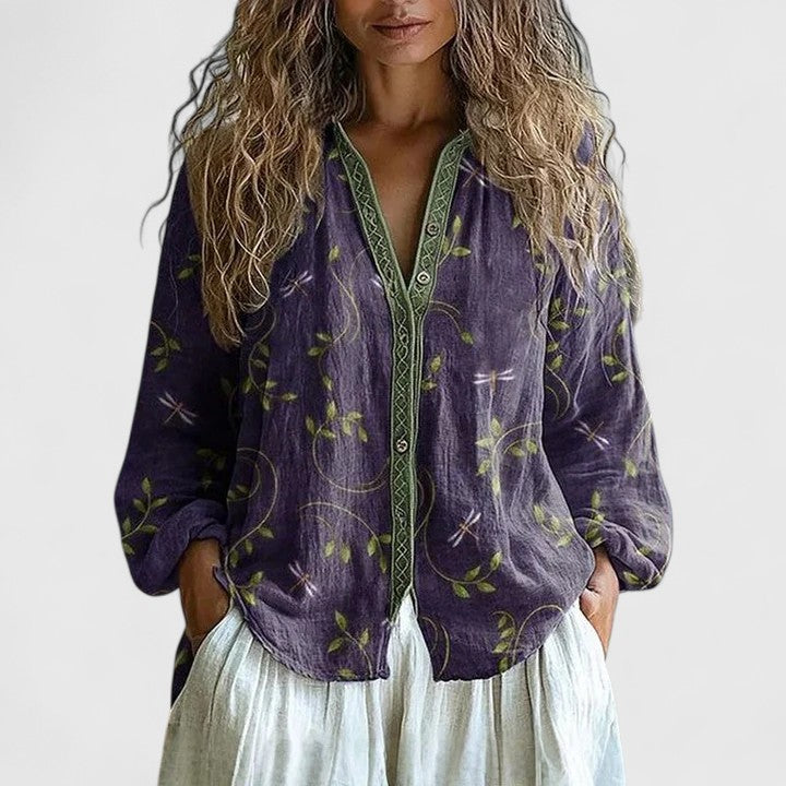 Effortless Floral Blouses for Women with Zip Front Style