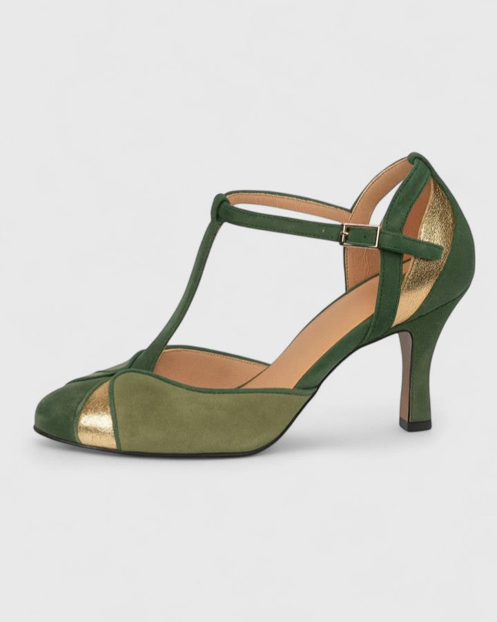 Comfortable Green Slip On Shoes for Women with Round Toe Style