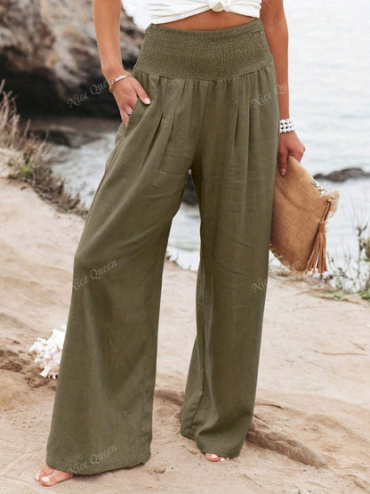 Effortless Wide Leg Linen Pants for Women