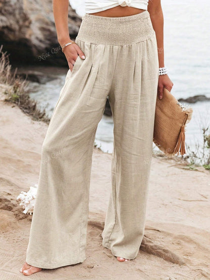 Effortless Wide Leg Linen Pants for Women