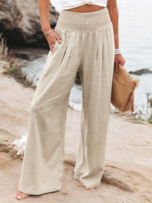 Effortless Wide Leg Linen Pants for Women