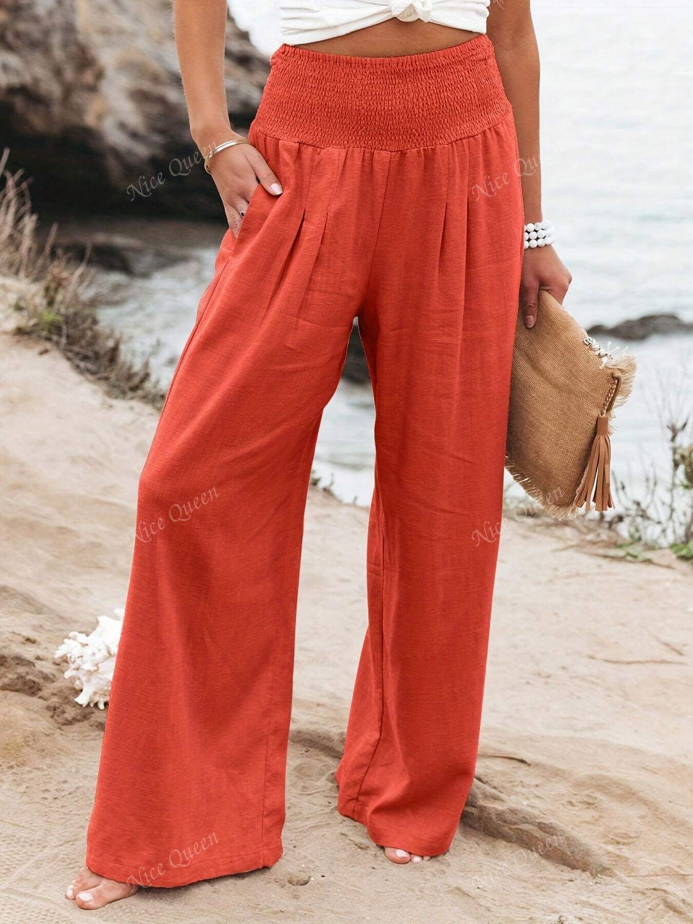 Effortless Wide Leg Linen Pants for Women