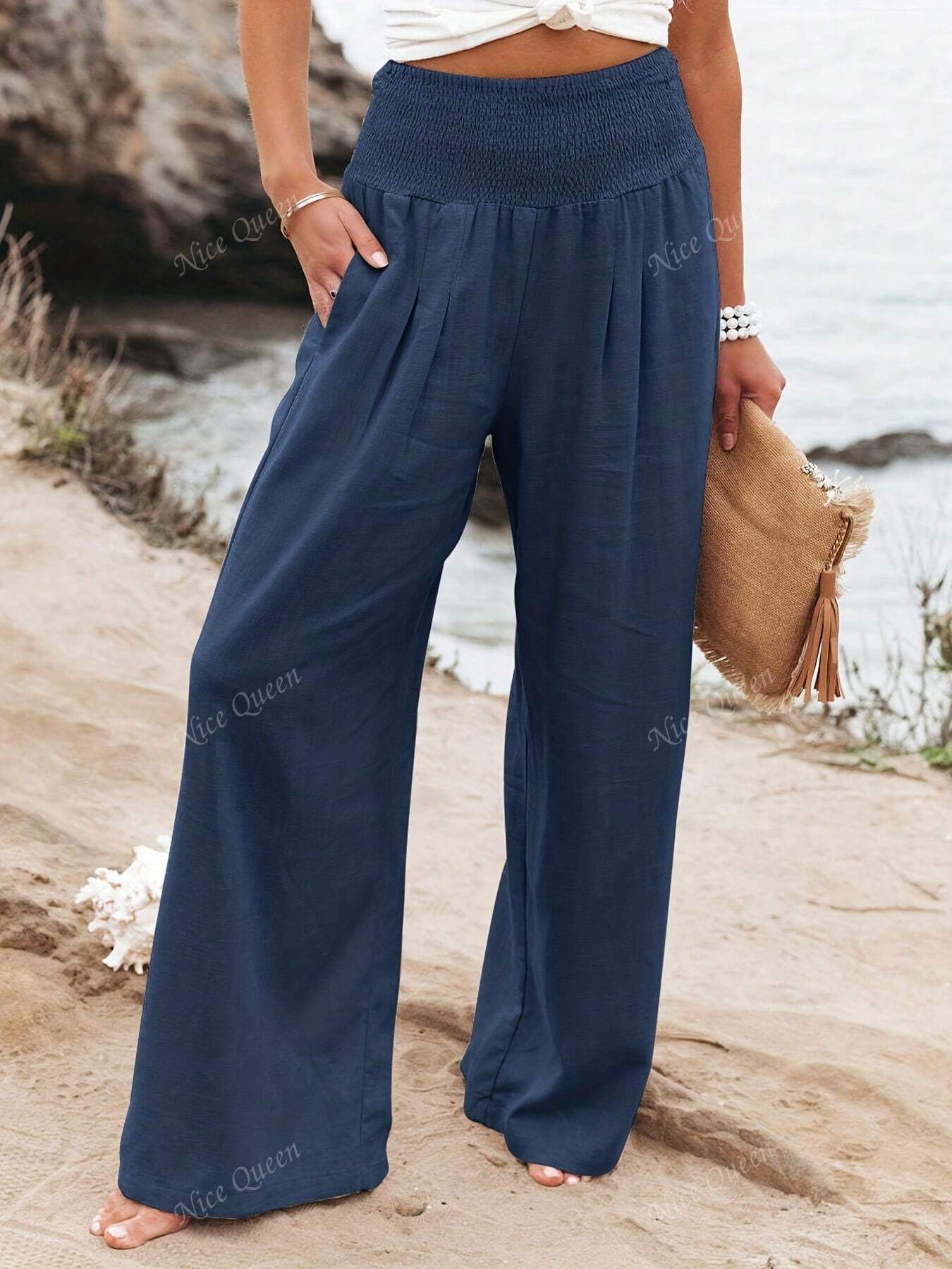 Effortless Wide Leg Linen Pants for Women