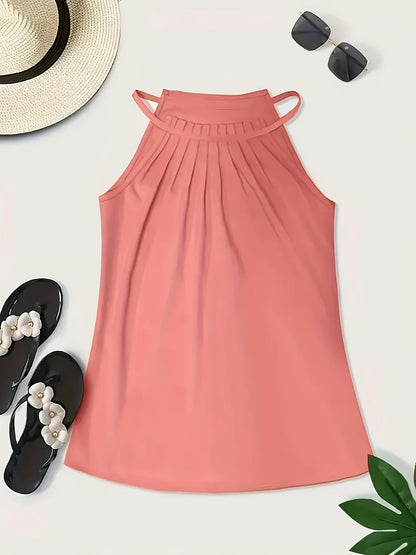 Stylish Halter Blouses for Women with Ruched Collar Style