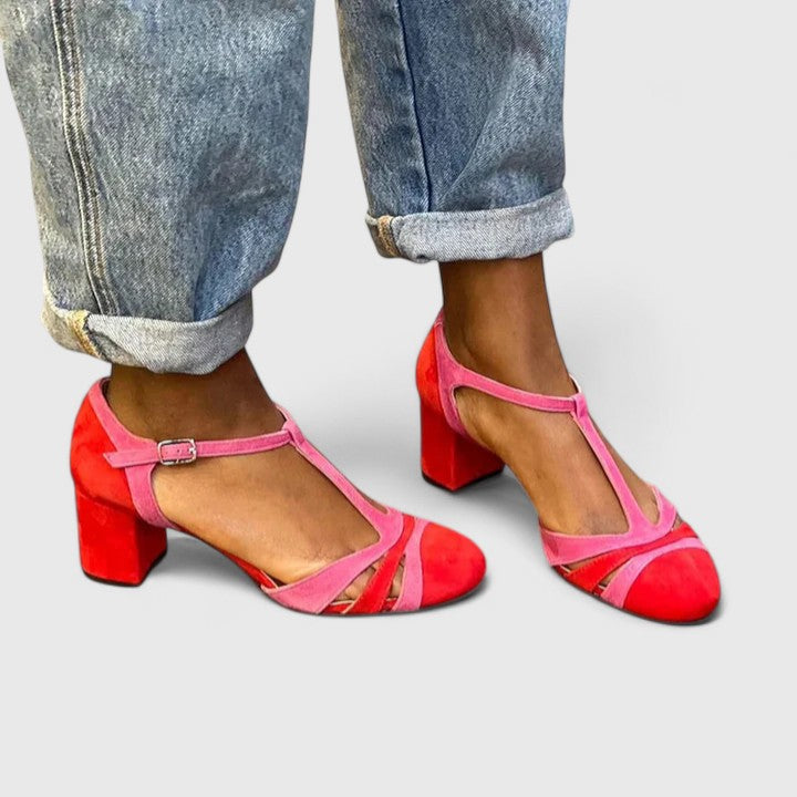 Comfortable Berry Red Slip On Shoes for Women with Round Toe Style