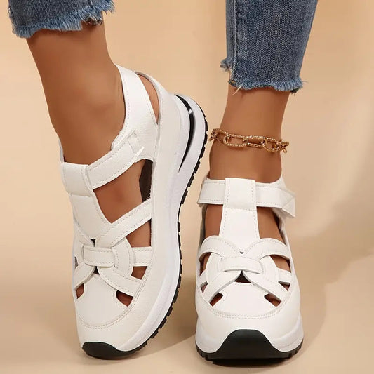 Comfortable Platform Sandals for Women with Cutout Strap Sporty Open Toe Style