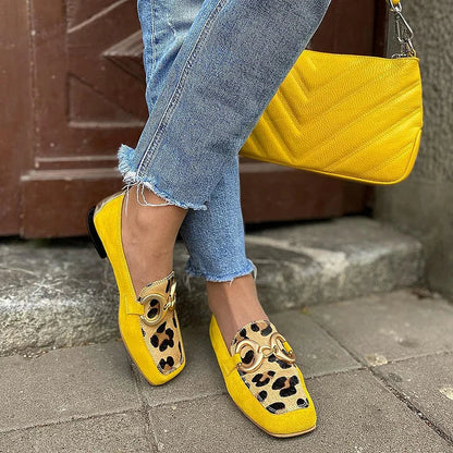 Elegant Yellow Loafers for Women with Penny Toe Style