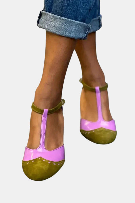 Stylish Mary Jane Shoes for Women with T-Strap Block Heel Round Toe Style