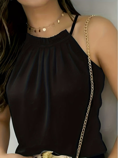 Stylish Halter Blouses for Women with Ruched Collar Style