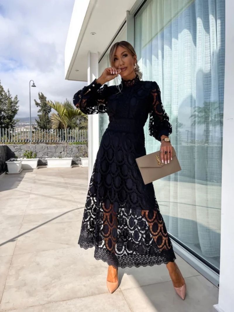 Elegant Long Sleeve Evening Dress for Women with Wedding Guest Dress Style