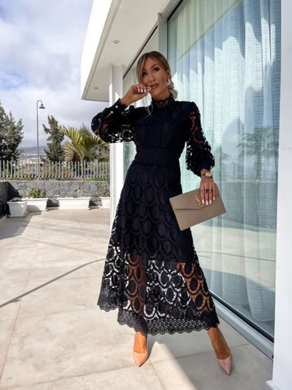 Elegant Long Sleeve Evening Dress for Women with Wedding Guest Dress Style
