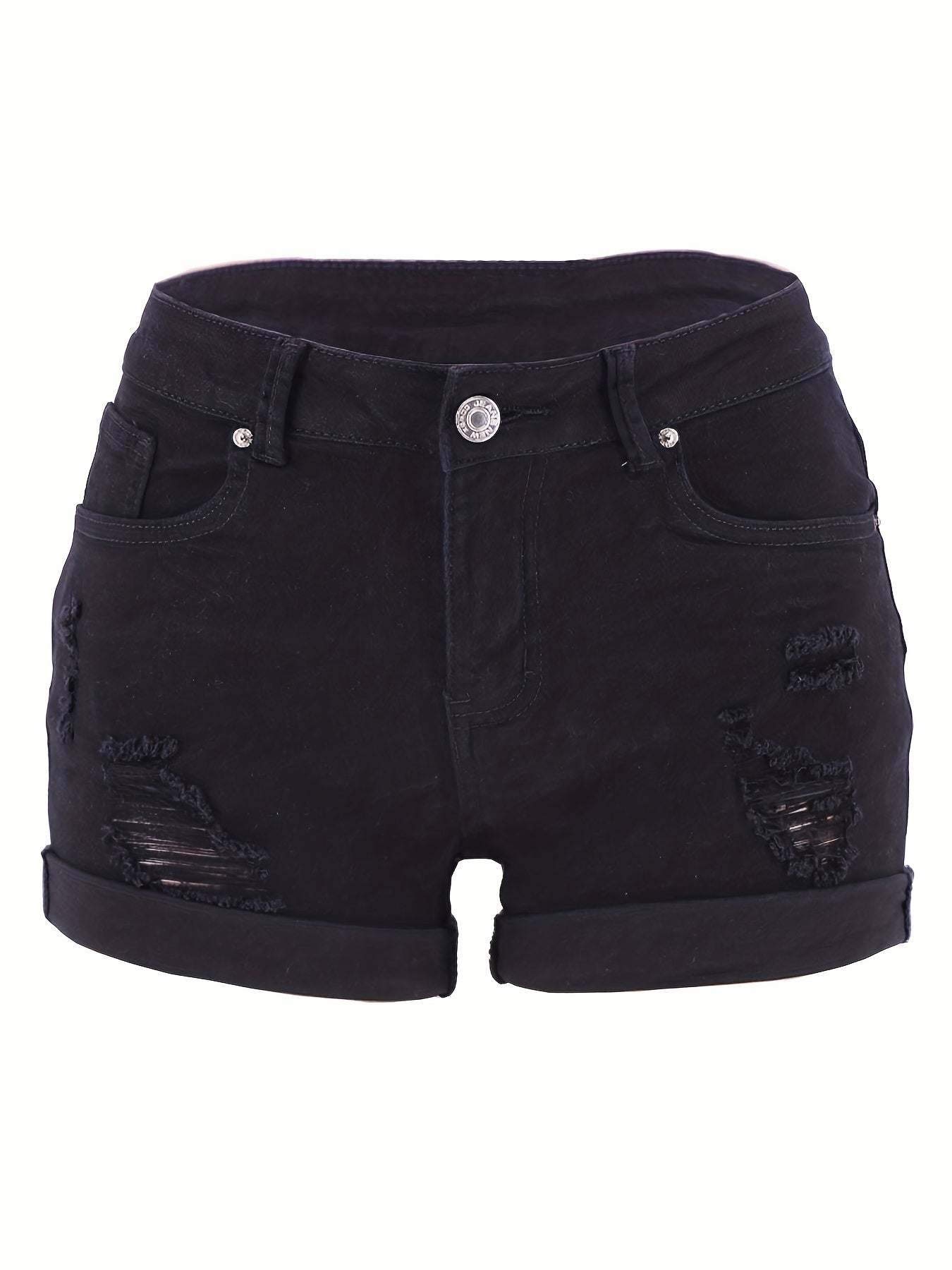 Stylish Ripped Denim Shorts for Women with High Waist Style