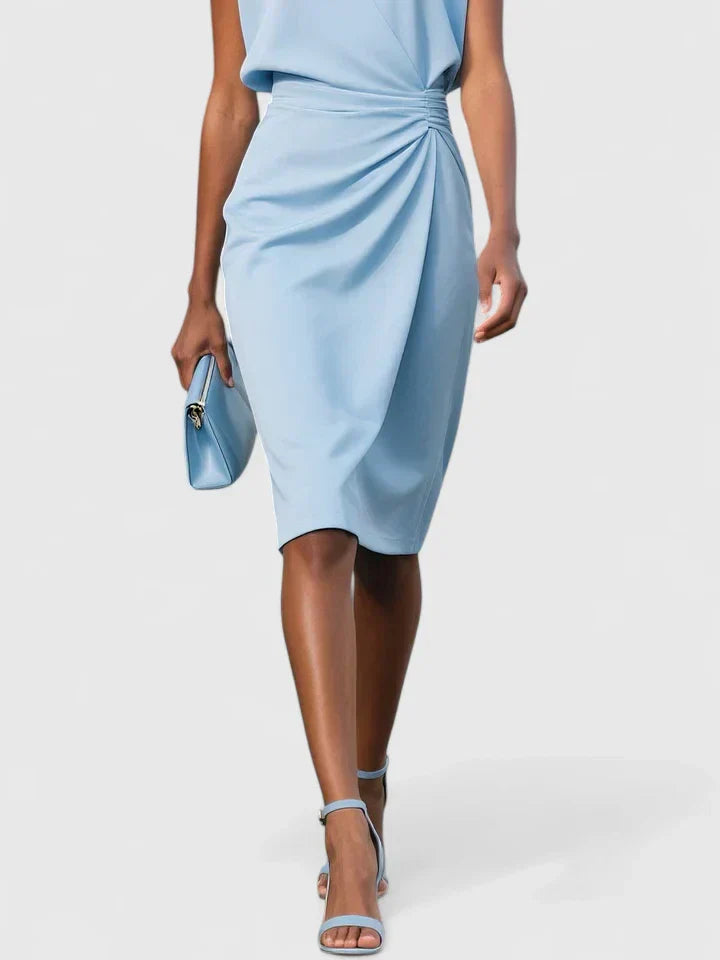 Sleeveless Wedding Guest Midi Dress with Side Slit