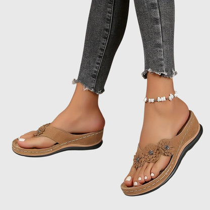 Comfortable Wedge Sandals for Women with Floral Strap Style
