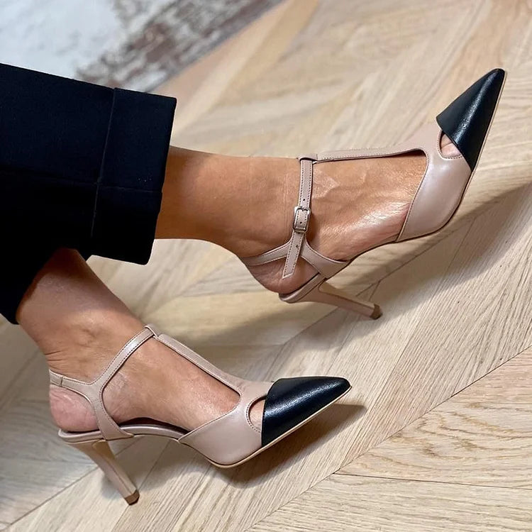 Elegant Beige Wedding Shoes for Women with Ankle Strap Style