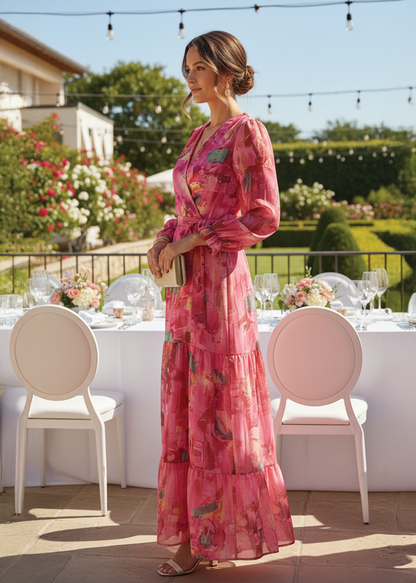 Elegant Pink Maxi Dress for Women