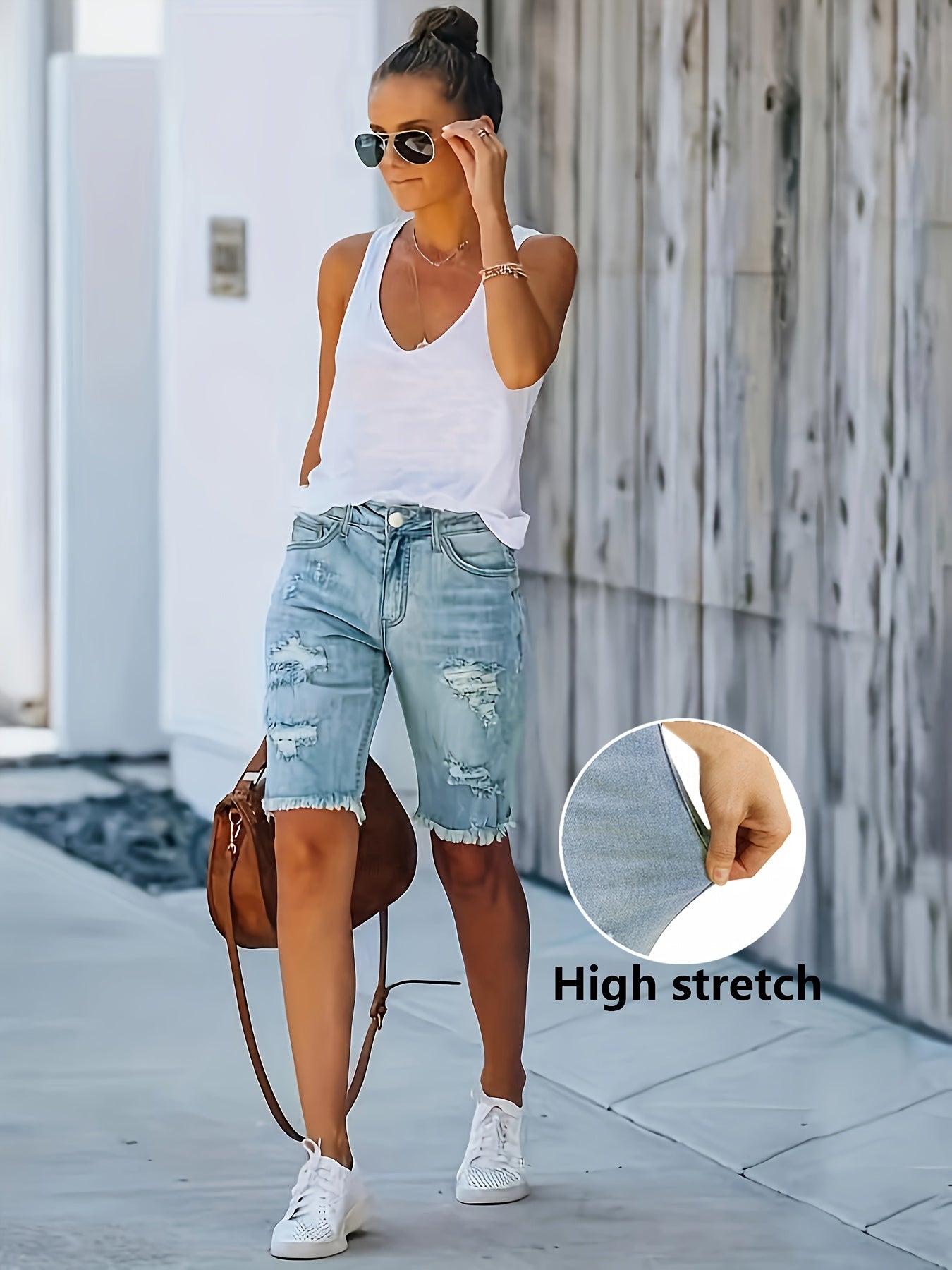 Stylish Denim Shorts for Women with High Waist Style