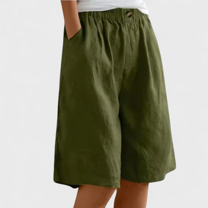 Effortless Linen Shorts for Women with High Waist Style