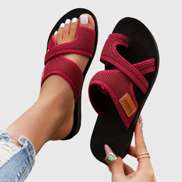 Comfortable Sandals for Women with Mesh Strap Platform Slip On Style