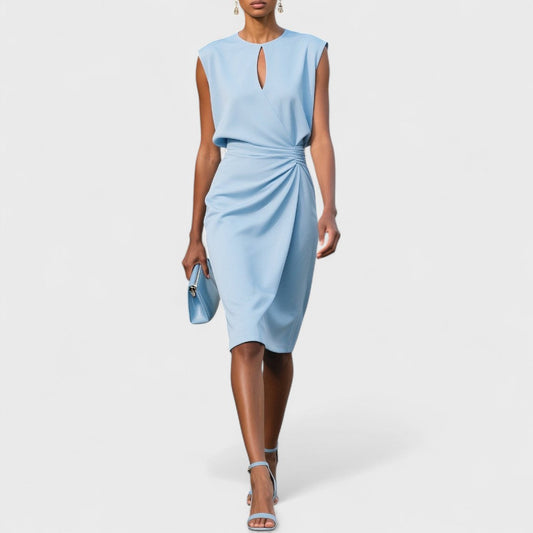 Sleeveless Midi Dress with Side Slit