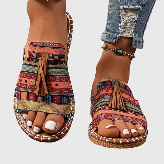 Comfortable Sandals for Women with Tassel Strap Slip On Casual Style