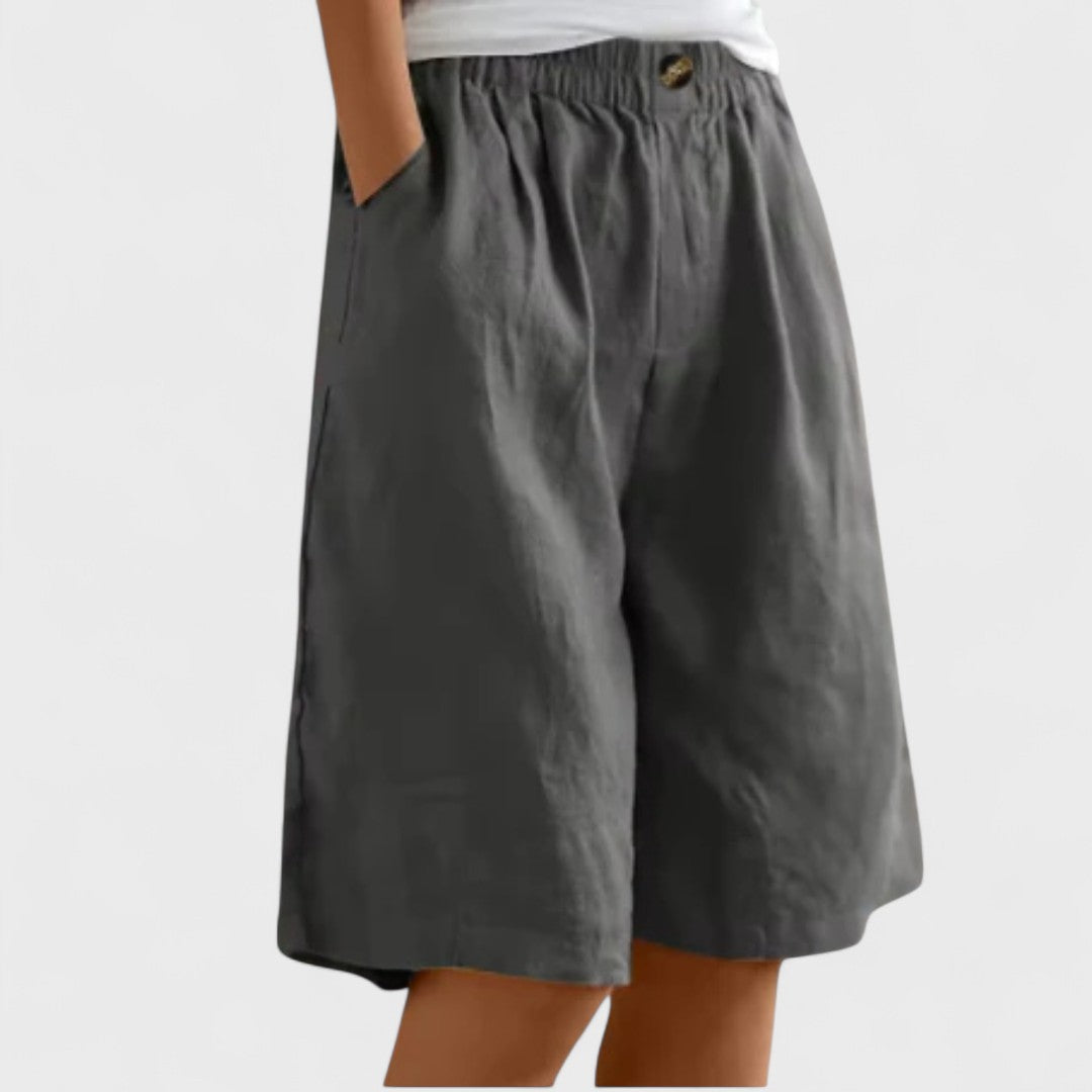 Effortless Linen Shorts for Women with High Waist Style