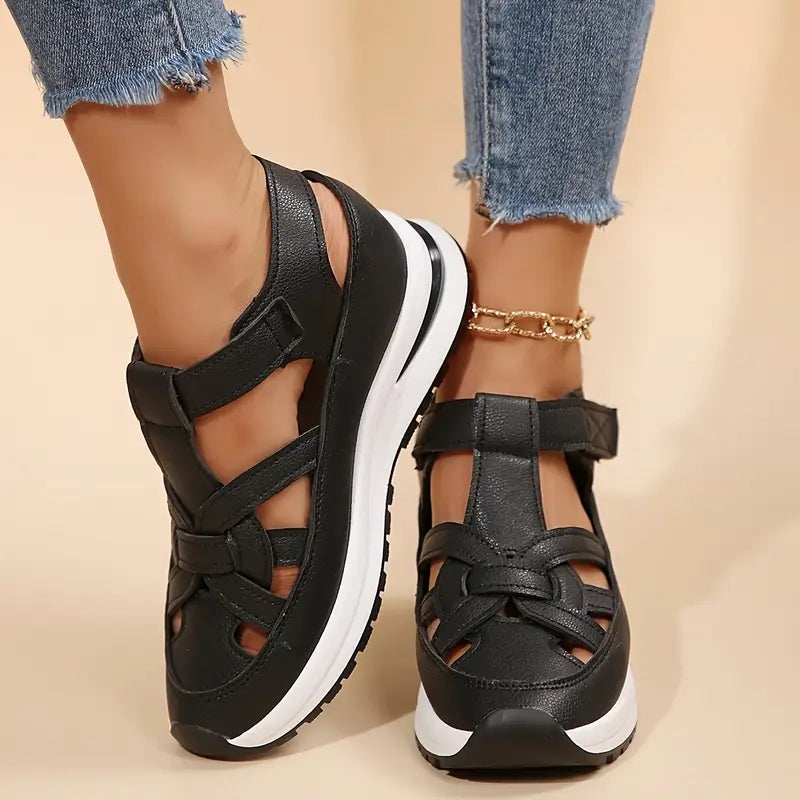 Comfortable Platform Sandals for Women with Cutout Strap Style