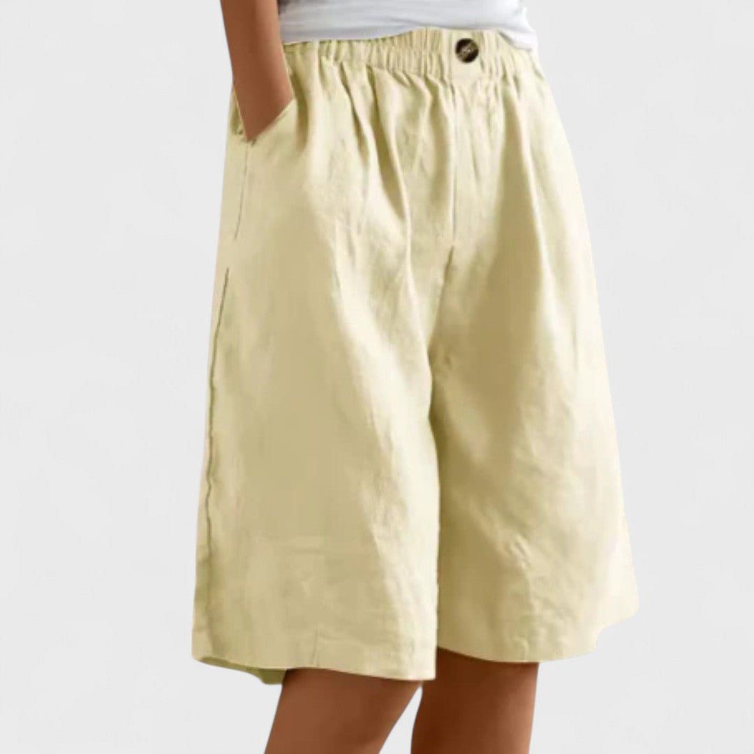 Effortless Linen Shorts for Women with High Waist Style