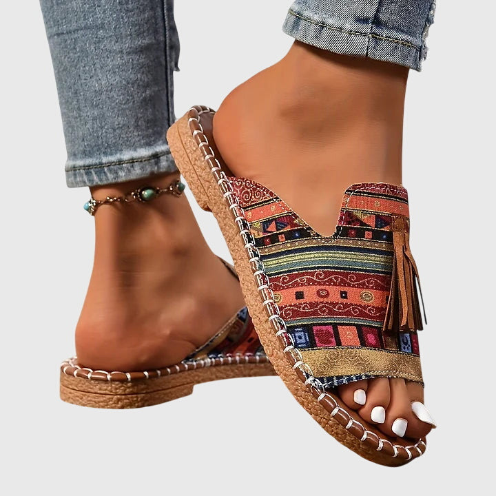 Comfortable Orthopedic Sandals for Women with Ethnic Print Style