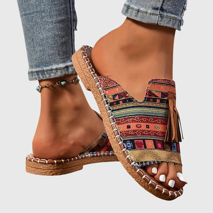Comfortable Orthopedic Sandals for Women with Ethnic Print Style