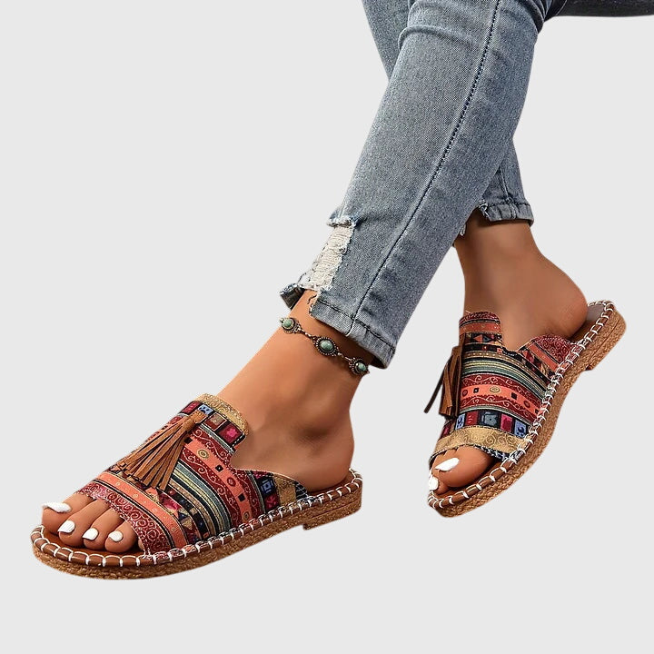 Comfortable Orthopedic Sandals for Women with Ethnic Print Style