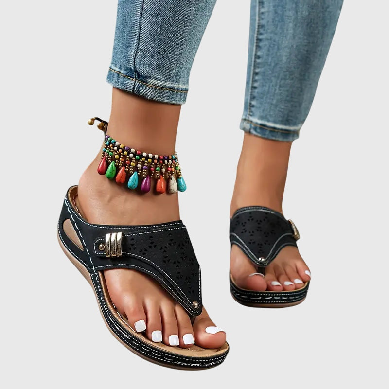 Comfortable Orthopedic Sandals for Women with Cutout Strap Platform Open Toe Style