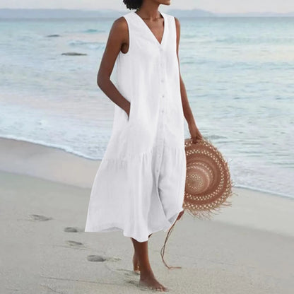 Elegant White Sundress for Women